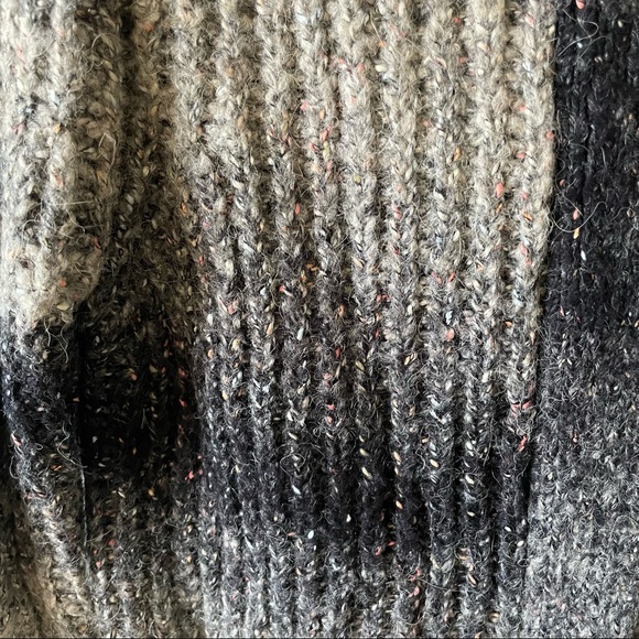 Michael Stars Alpaca Blend Black and Tan Ombre Hooded Zip-Up Sweater Size XS - Picture 9 of 11